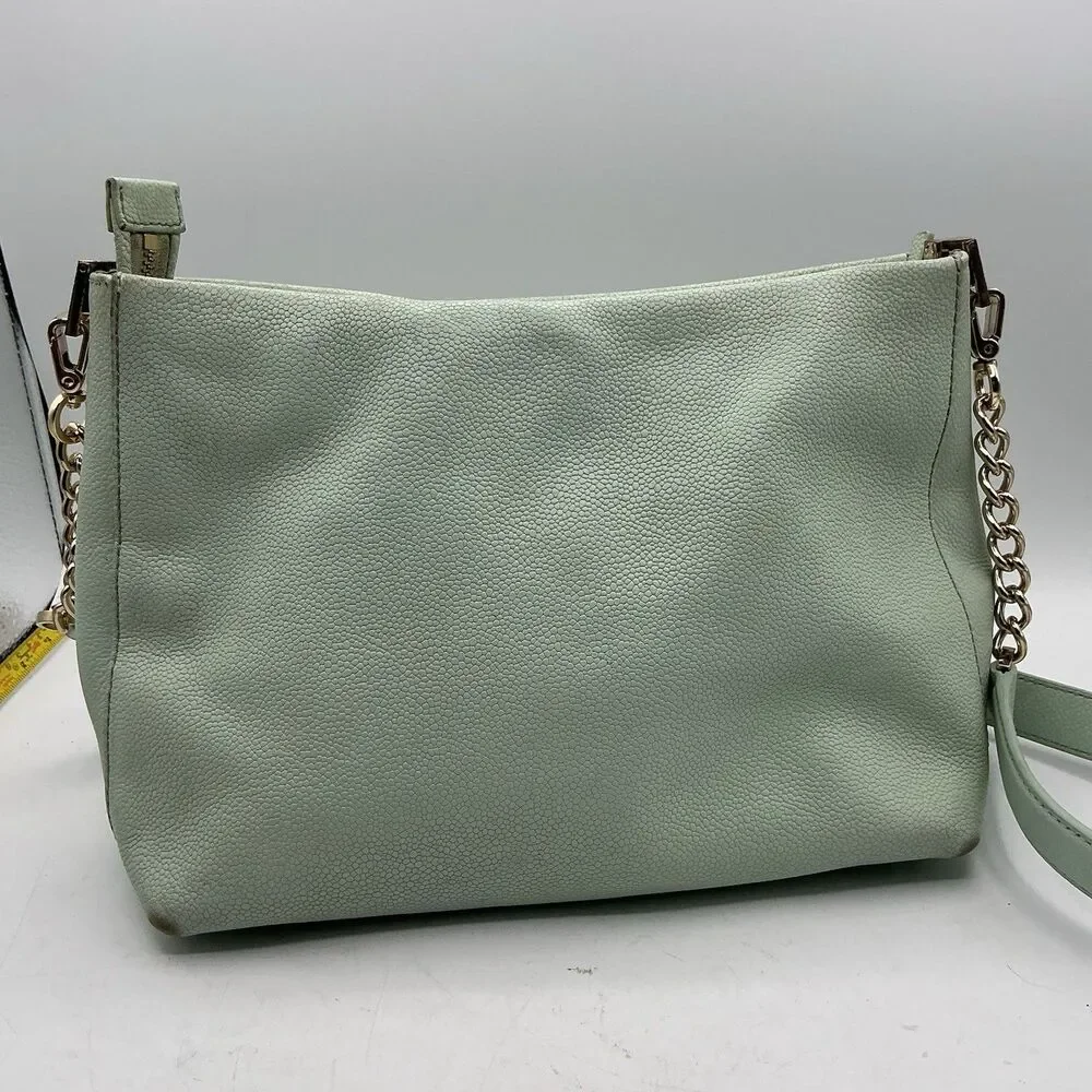 Kate Spade Mint Green Pebbled Leather Shoulder Crossbody Bag Chain Strap